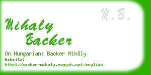 mihaly backer business card